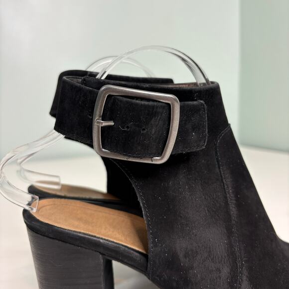 Vionic Blakely Black Leather Peep Toe Ankle Strap Mule Bootie 9.5 - Picture 4 of 10